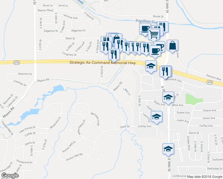 map of restaurants, bars, coffee shops, grocery stores, and more near 11522 Maass Road in Bellevue