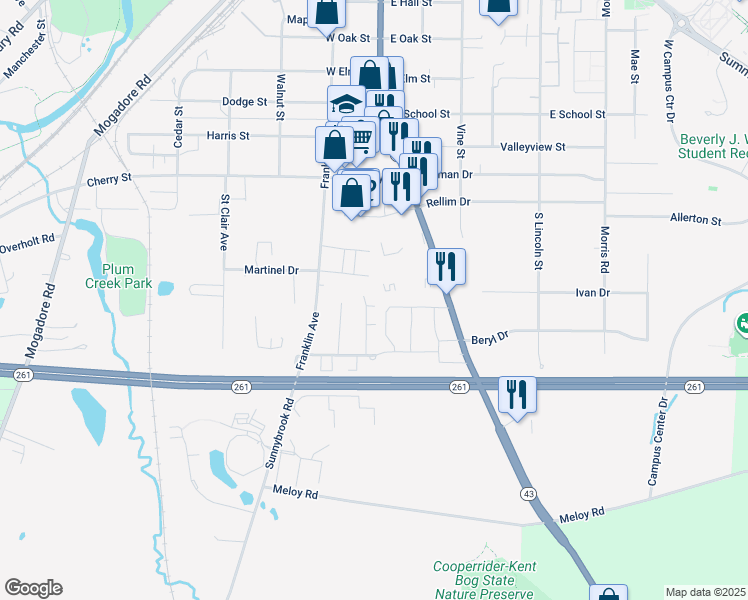map of restaurants, bars, coffee shops, grocery stores, and more near 1529 Statesman Place in Kent