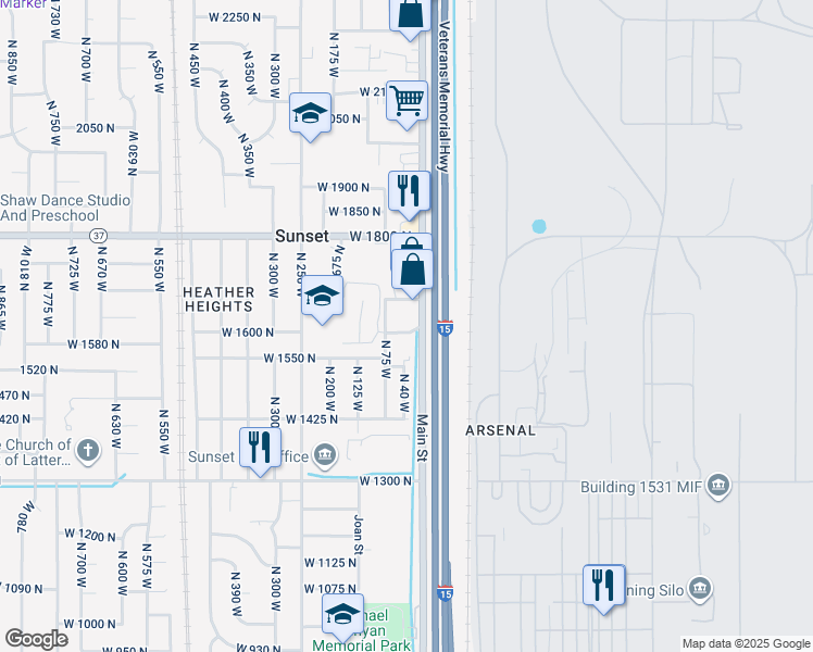 map of restaurants, bars, coffee shops, grocery stores, and more near in Sunset