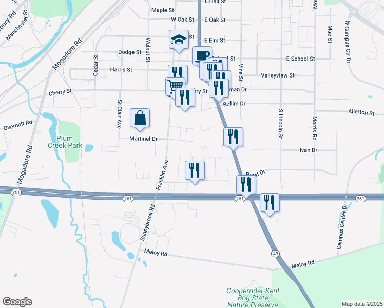 map of restaurants, bars, coffee shops, grocery stores, and more near 1529 Statesman Place in Kent