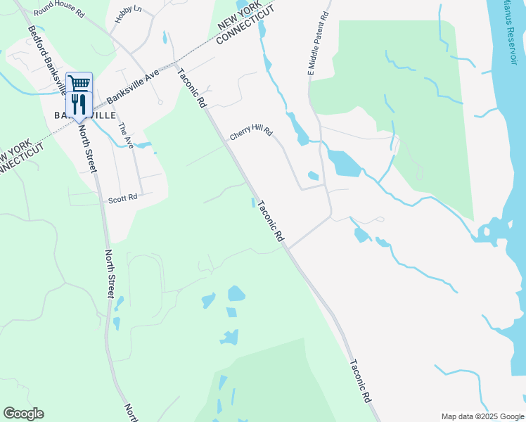 map of restaurants, bars, coffee shops, grocery stores, and more near 425 Taconic Road in Greenwich
