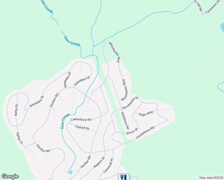 map of restaurants, bars, coffee shops, grocery stores, and more near 221 Saw Creek Estate in Pike