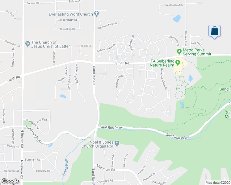 map of restaurants, bars, coffee shops, grocery stores, and more near 2088 Hidden Hollow Lane in Akron