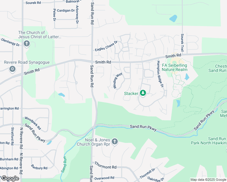 map of restaurants, bars, coffee shops, grocery stores, and more near 2088 Hidden Hollow Lane in Akron