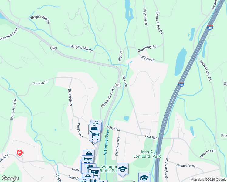 map of restaurants, bars, coffee shops, grocery stores, and more near 139 Old Mount Kisco Road in Armonk