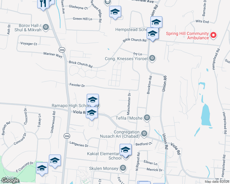 map of restaurants, bars, coffee shops, grocery stores, and more near 37 Fessler Drive in Spring Valley