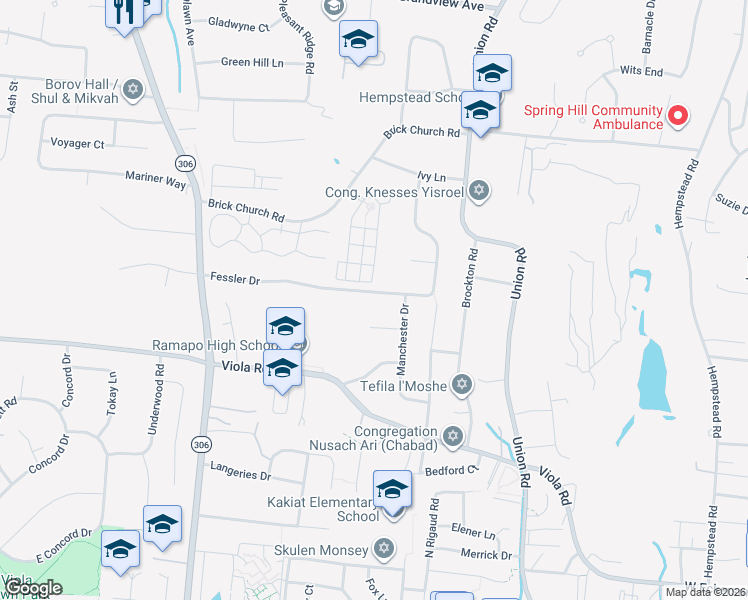 map of restaurants, bars, coffee shops, grocery stores, and more near 37 Fessler Drive in Spring Valley