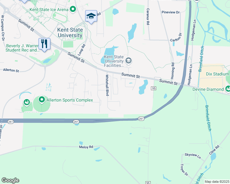 map of restaurants, bars, coffee shops, grocery stores, and more near 1002 Hickory Mills Circle in Kent