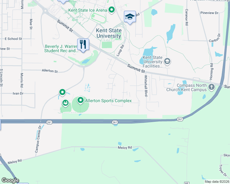 map of restaurants, bars, coffee shops, grocery stores, and more near 1639 Olympus Drive in Kent
