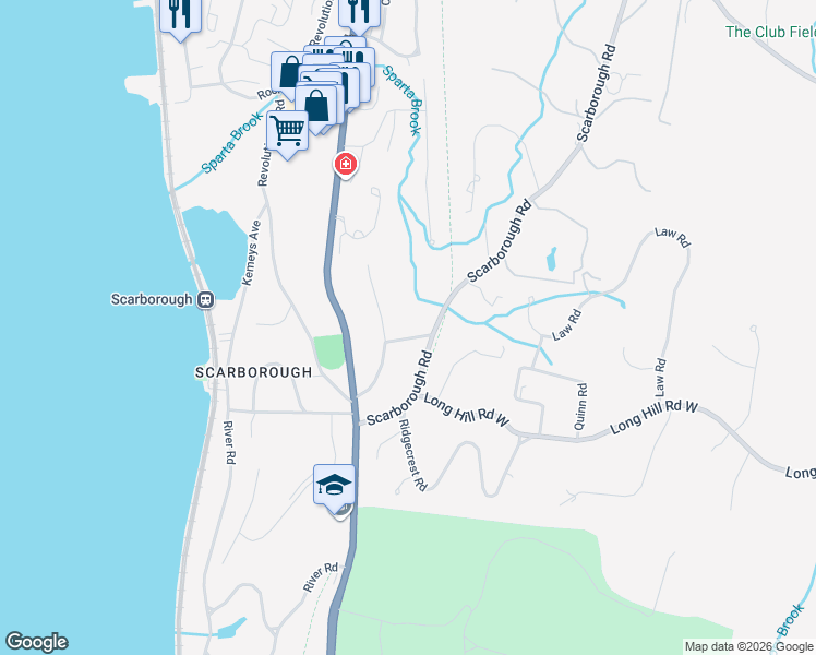 map of restaurants, bars, coffee shops, grocery stores, and more near 19 Leicester Road in Briarcliff Manor
