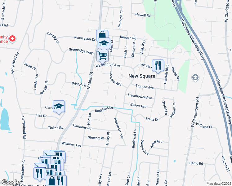 map of restaurants, bars, coffee shops, grocery stores, and more near 9 Fletcher Court in Spring Valley