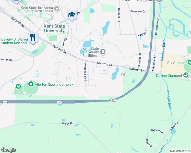 map of restaurants, bars, coffee shops, grocery stores, and more near 1002 Hickory Mills Circle in Kent