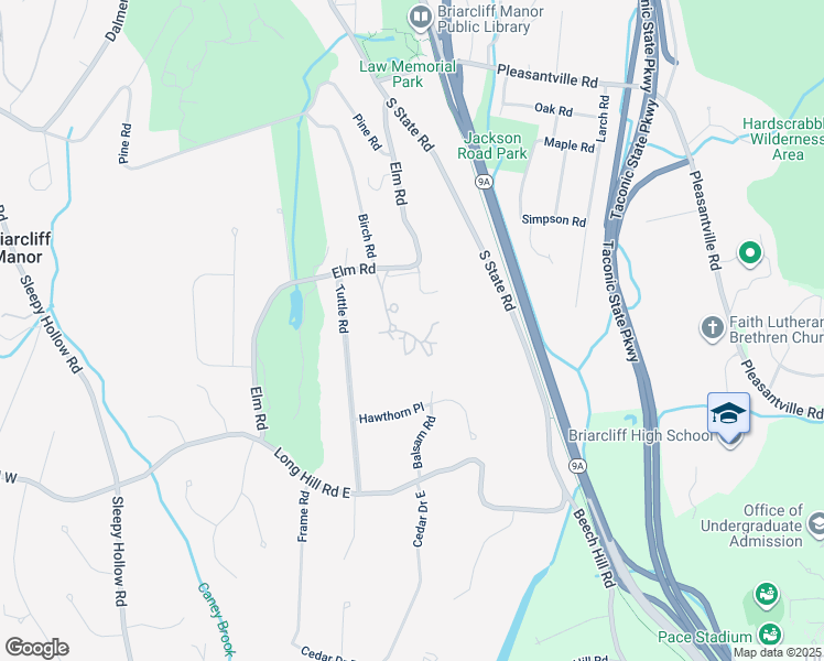 map of restaurants, bars, coffee shops, grocery stores, and more near 235 Elm Rd in Briarcliff Manor