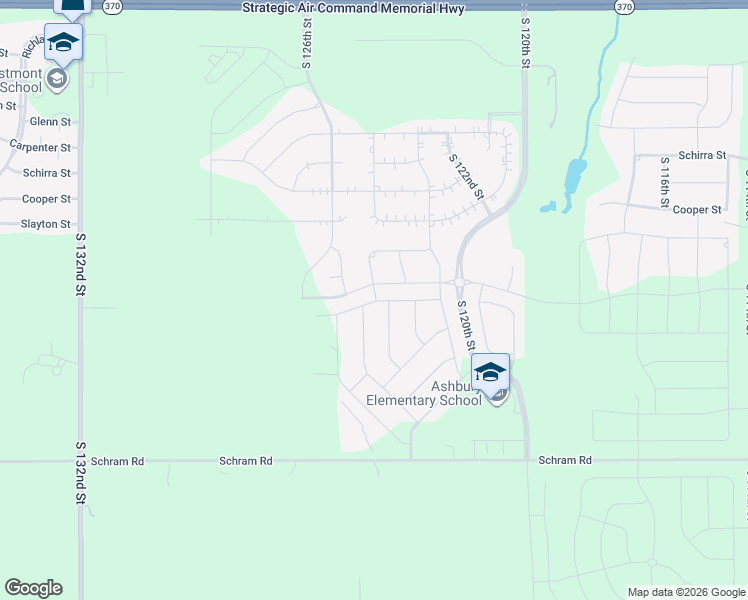 map of restaurants, bars, coffee shops, grocery stores, and more near 11660 South 124th Street in Papillion