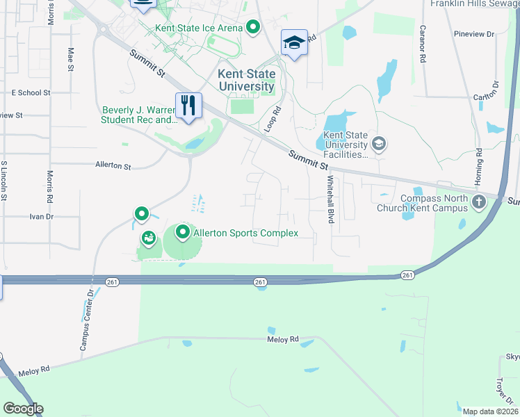 map of restaurants, bars, coffee shops, grocery stores, and more near 1639 Olympus Drive in Kent