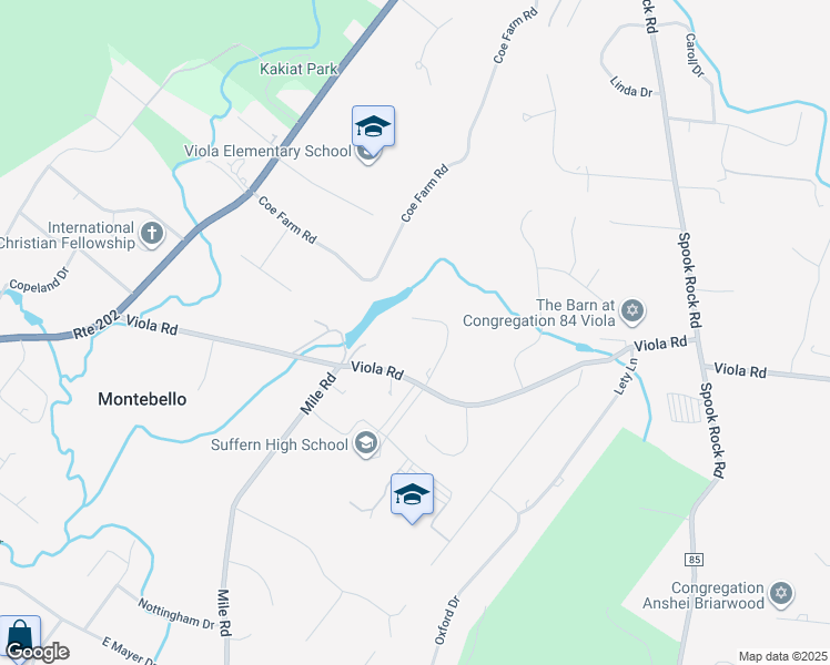 map of restaurants, bars, coffee shops, grocery stores, and more near 10 Cobblestone Farm Court in Suffern