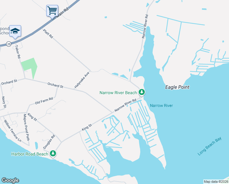 map of restaurants, bars, coffee shops, grocery stores, and more near 4263 Orchard Street in Orient