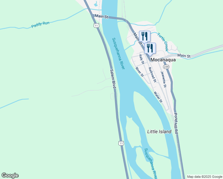 map of restaurants, bars, coffee shops, grocery stores, and more near Cookout St in Shickshinny