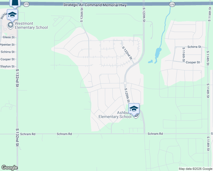 map of restaurants, bars, coffee shops, grocery stores, and more near 11660 South 124th Street in Papillion