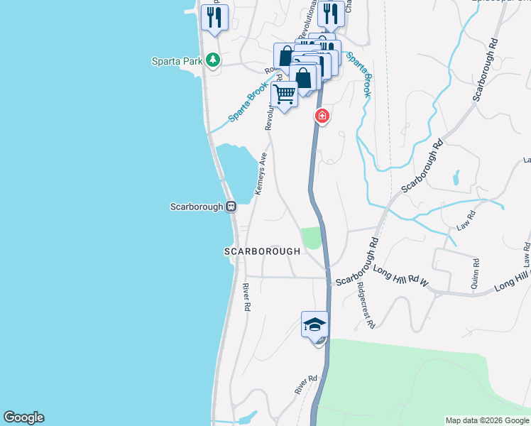 map of restaurants, bars, coffee shops, grocery stores, and more near 7 Scarborough Circle in Briarcliff Manor