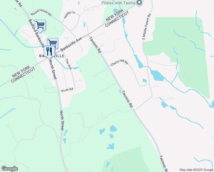 map of restaurants, bars, coffee shops, grocery stores, and more near 425 Taconic Road in Greenwich