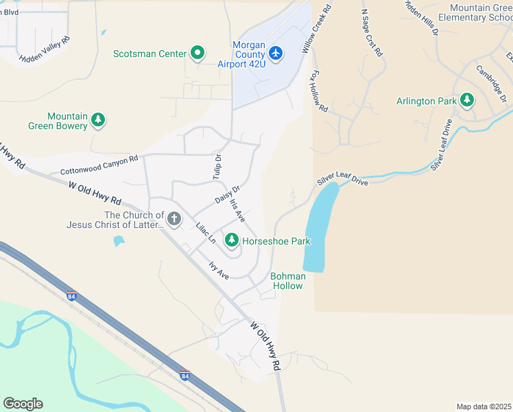 map of restaurants, bars, coffee shops, grocery stores, and more near 4317 Daisy Drive in Morgan