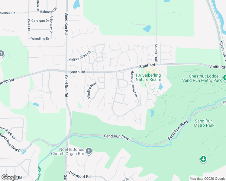 map of restaurants, bars, coffee shops, grocery stores, and more near 1008 Hampton Ridge Drive in Akron
