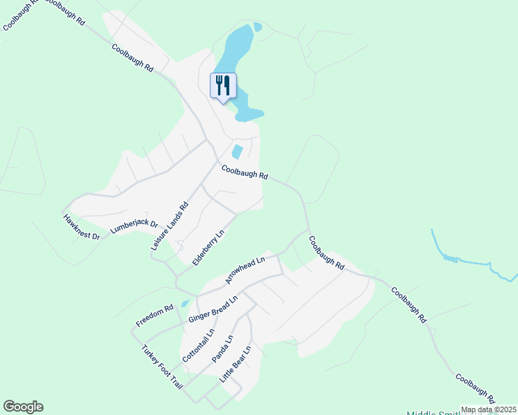 map of restaurants, bars, coffee shops, grocery stores, and more near Elderberry Lane in Effort