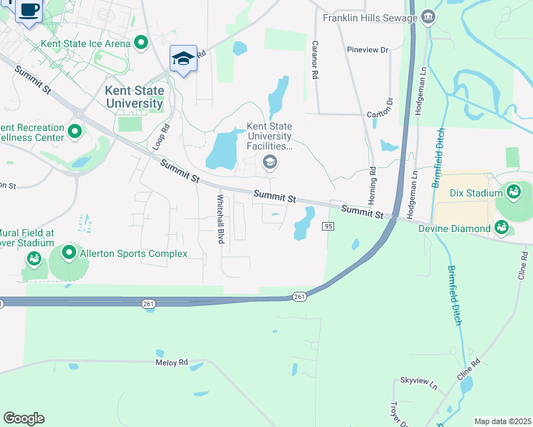 map of restaurants, bars, coffee shops, grocery stores, and more near 1545 Scorpio Drive in Kent