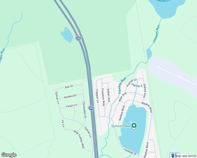 map of restaurants, bars, coffee shops, grocery stores, and more near 4027 Hunter Drive in Pocono Summit