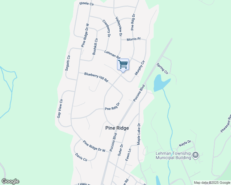 map of restaurants, bars, coffee shops, grocery stores, and more near 2110 Dogwood Circle in Bushkill