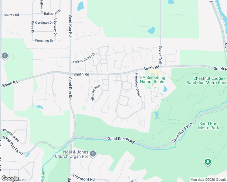 map of restaurants, bars, coffee shops, grocery stores, and more near 739 Hunters Trail in Akron