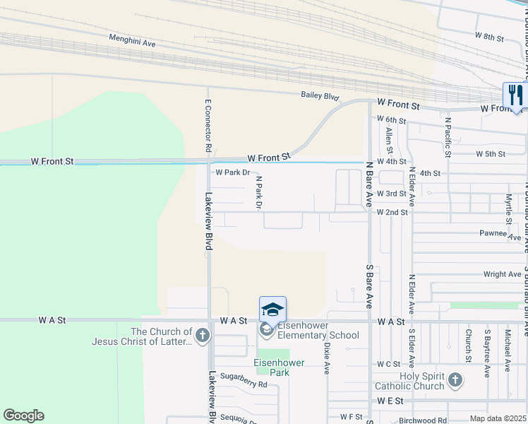 map of restaurants, bars, coffee shops, grocery stores, and more near 3898 West Prairie Ridge Road in North Platte