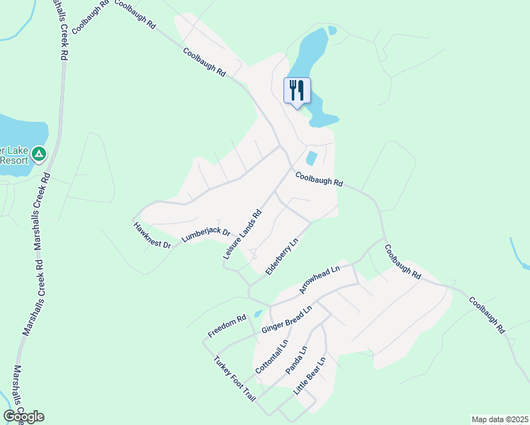 map of restaurants, bars, coffee shops, grocery stores, and more near Mountain Laurel Dr in East Stroudsburg