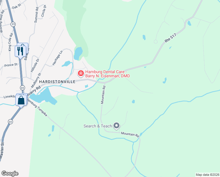 map of restaurants, bars, coffee shops, grocery stores, and more near 182 Mountain Rd in Hamburg