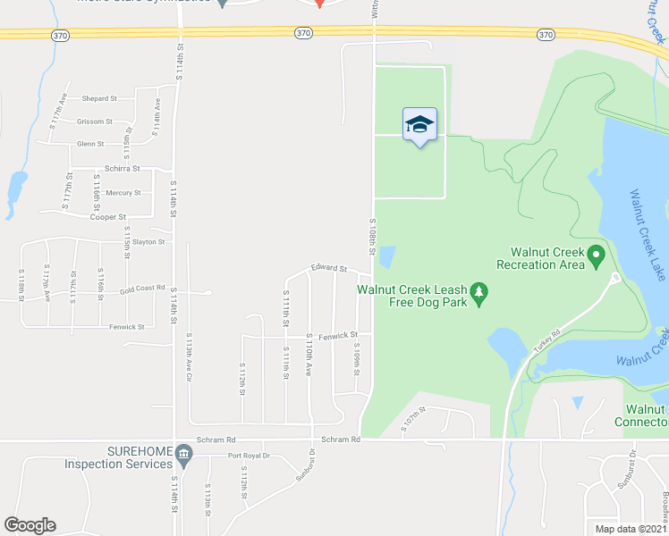 map of restaurants, bars, coffee shops, grocery stores, and more near 10906 Edward Street in Papillion