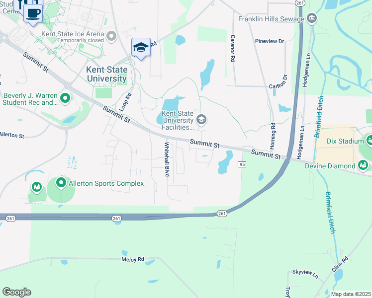 map of restaurants, bars, coffee shops, grocery stores, and more near 208 Hickory Mills Circle in Kent
