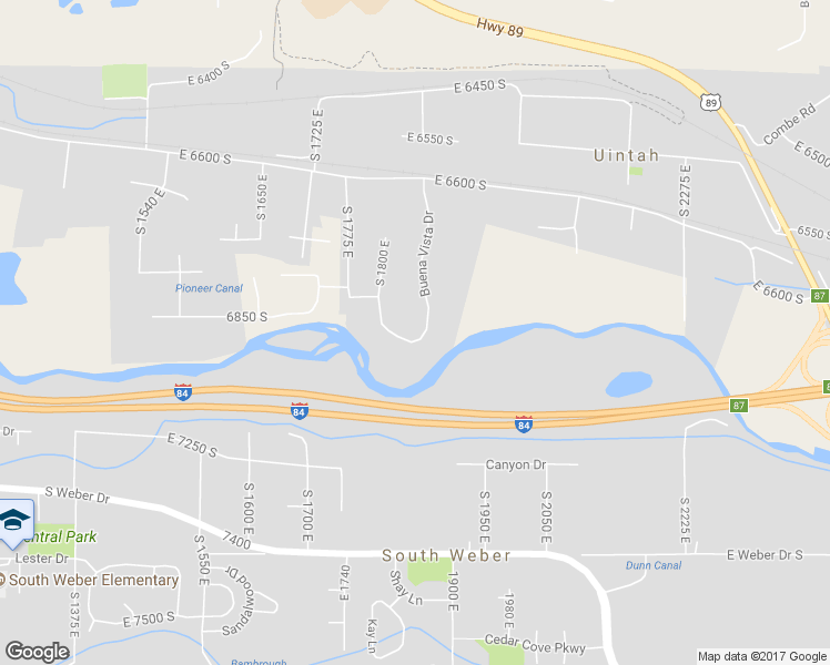 map of restaurants, bars, coffee shops, grocery stores, and more near 1850 East 6900 South in Ogden