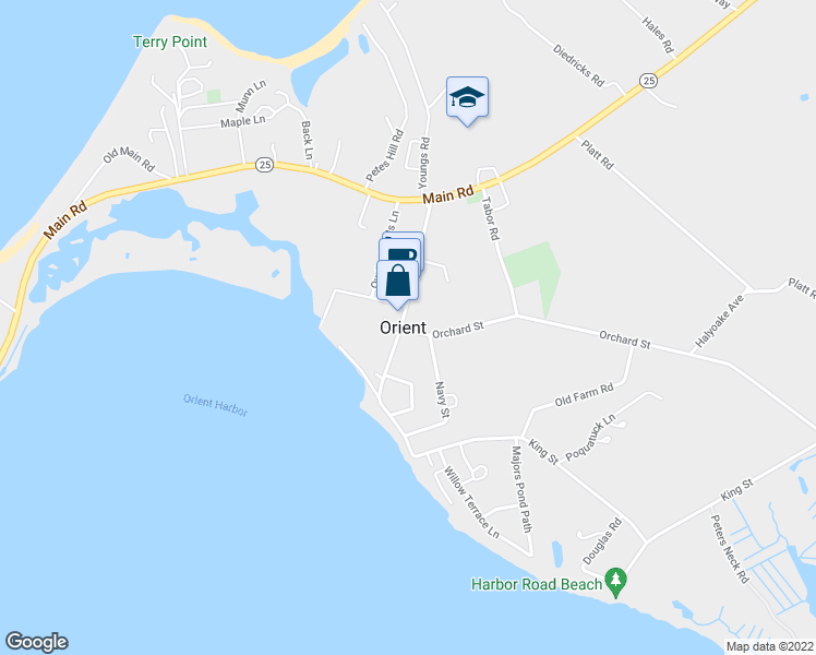 map of restaurants, bars, coffee shops, grocery stores, and more near 1325 Village Lane in Orient