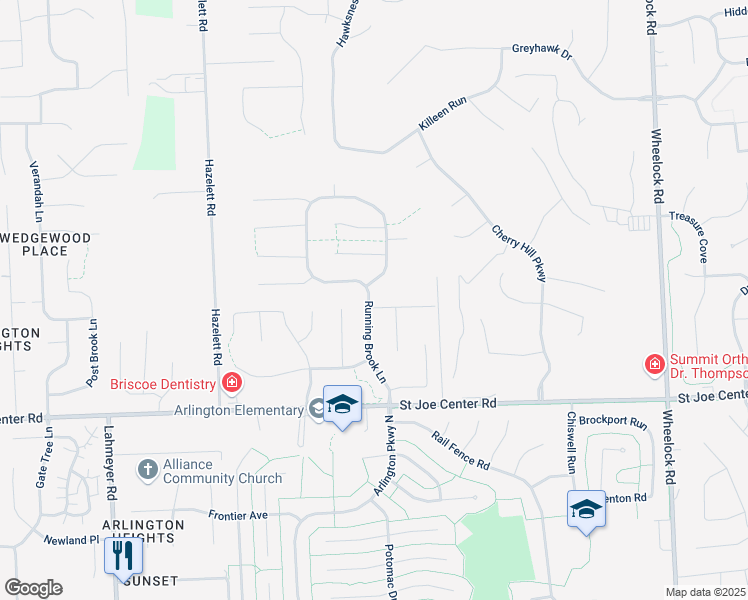 map of restaurants, bars, coffee shops, grocery stores, and more near 8301 Lionsgate Run in Fort Wayne