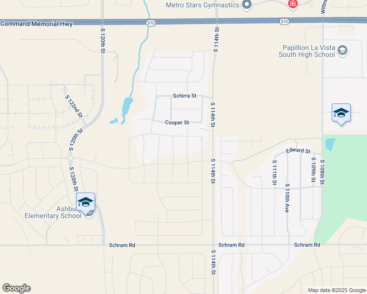 map of restaurants, bars, coffee shops, grocery stores, and more near 11515 South 115th Street in Papillion