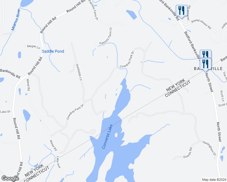 map of restaurants, bars, coffee shops, grocery stores, and more near 17 Cowdray Park Drive in Greenwich