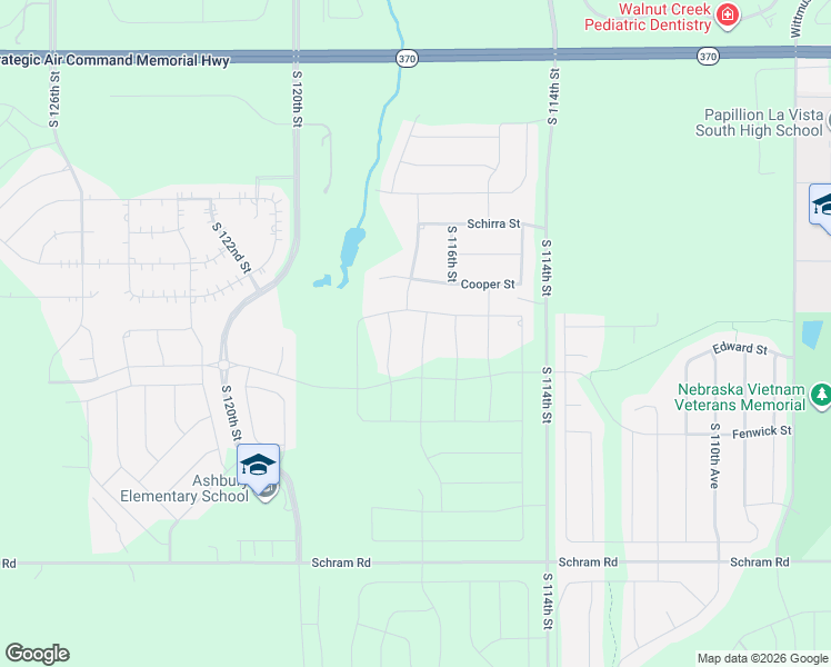 map of restaurants, bars, coffee shops, grocery stores, and more near 11517 South 117th Avenue in Papillion