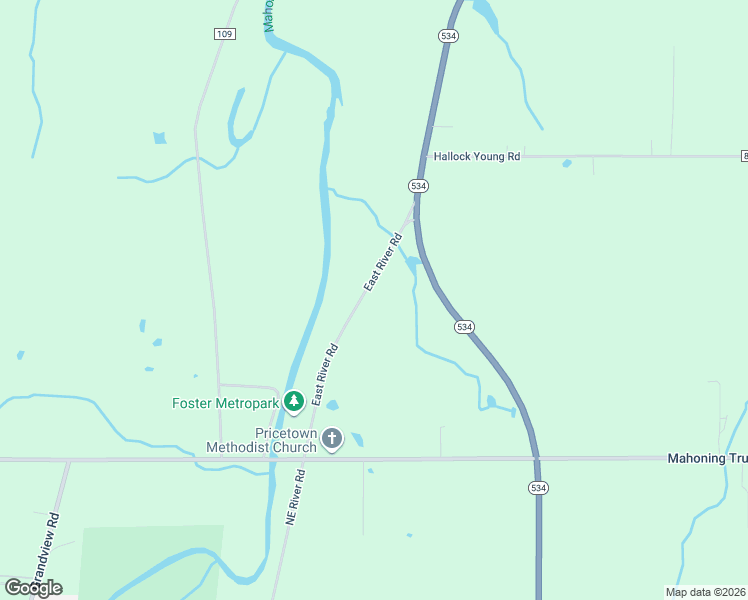 map of restaurants, bars, coffee shops, grocery stores, and more near 3793 East River Road in Newton Falls