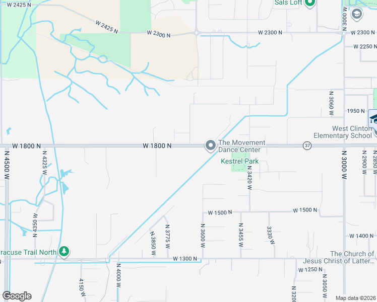 map of restaurants, bars, coffee shops, grocery stores, and more near 3677 West 1800 North in West Point
