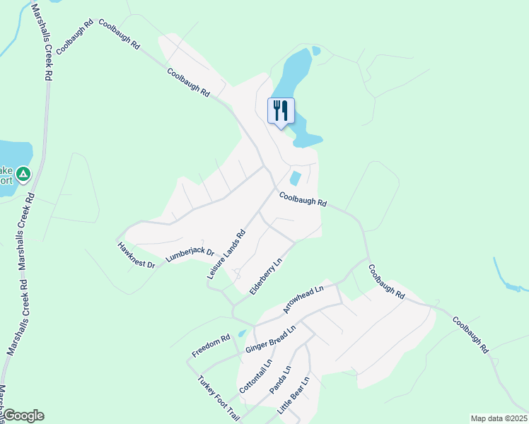 map of restaurants, bars, coffee shops, grocery stores, and more near 3228 Leisure Lands Road in East Stroudsburg
