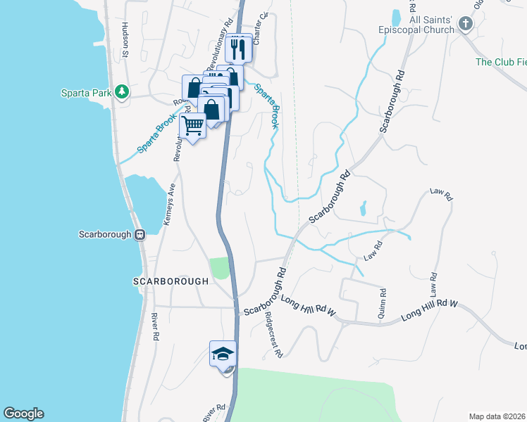 map of restaurants, bars, coffee shops, grocery stores, and more near 123 Marlborough Road 28 in Briarcliff Manor