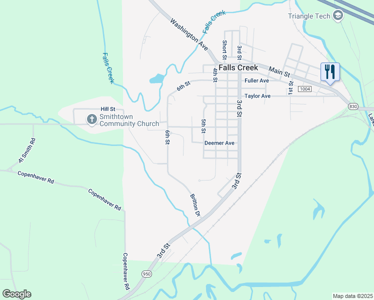 map of restaurants, bars, coffee shops, grocery stores, and more near 120 Holly Dr in Falls Creek