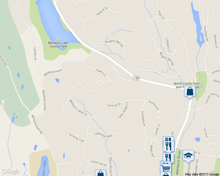 map of restaurants, bars, coffee shops, grocery stores, and more near 11 Fawn Lane in Armonk