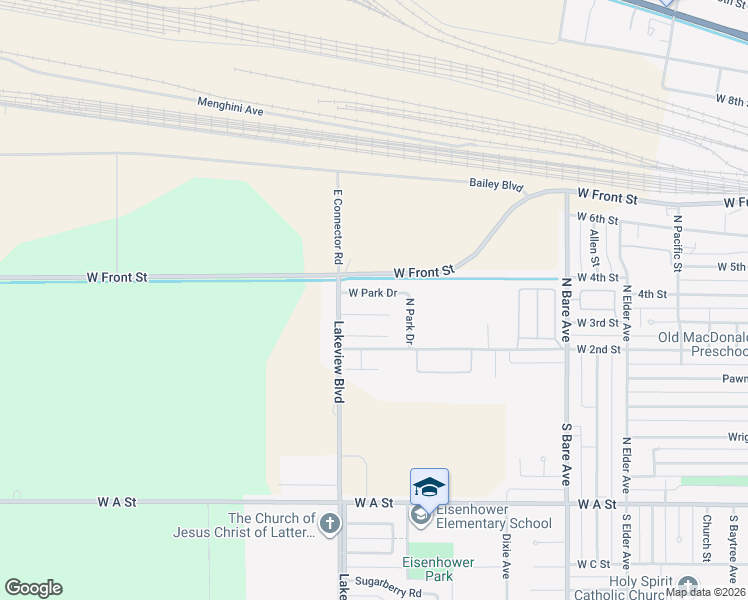 map of restaurants, bars, coffee shops, grocery stores, and more near 305 North Park Drive in North Platte